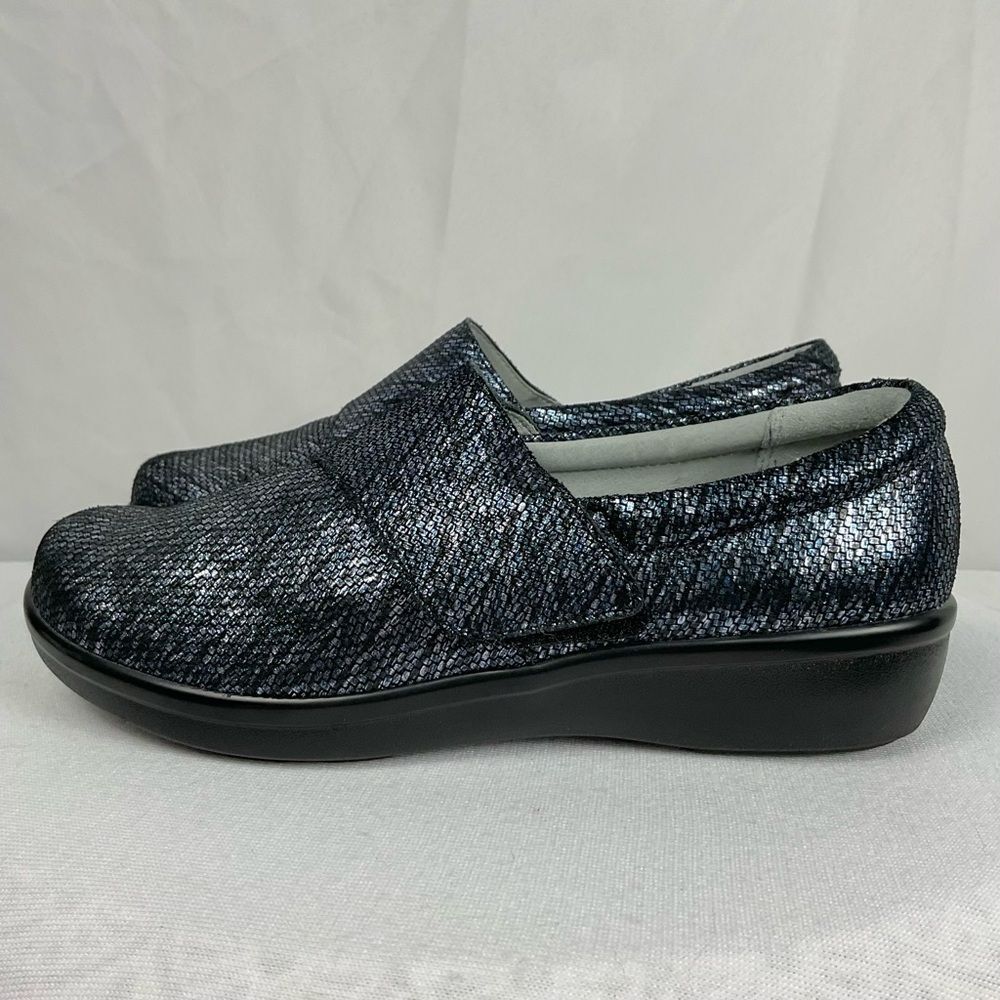 Alegria Lauryn Black Shoes Sz 38 US 8 - 8.5 Slip On Comfort Sparkle Cosmos Clogs